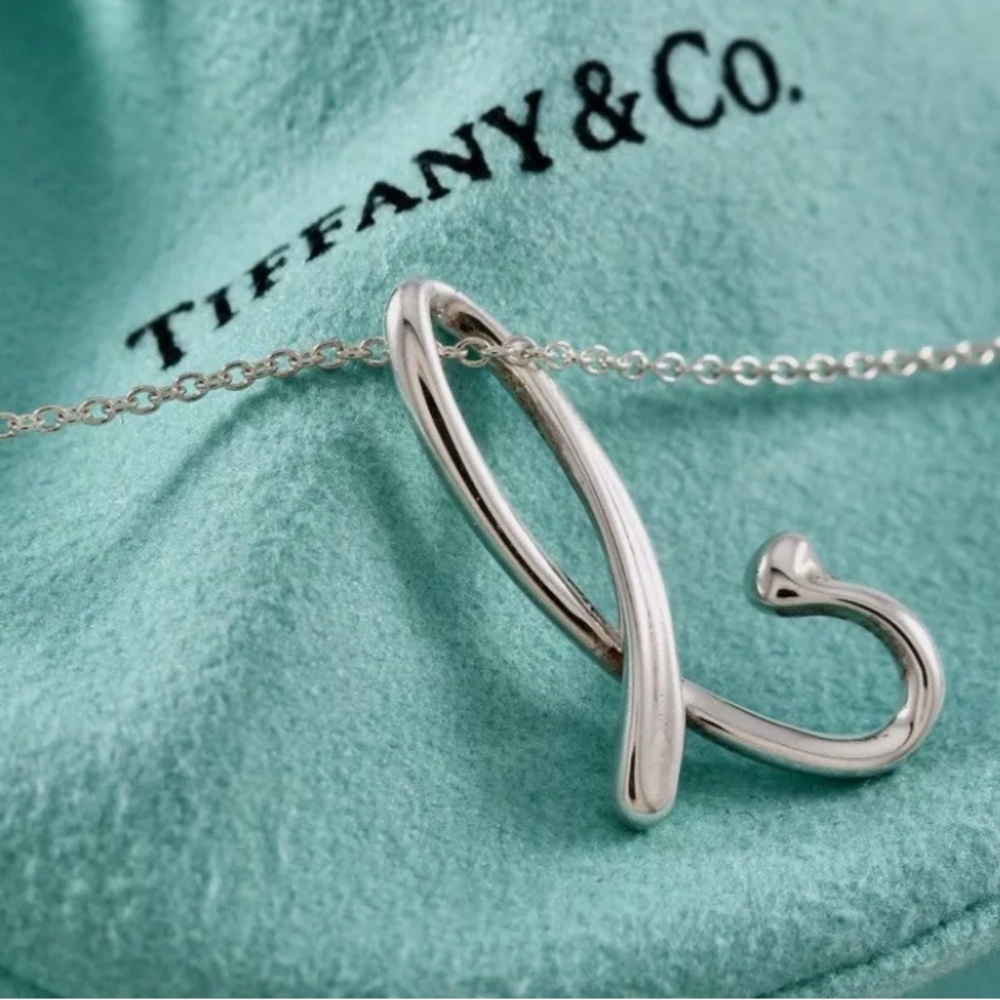 Tiffany & Co Elsa Peretti® Alphabet Letter B Pendant & Chain in Silver